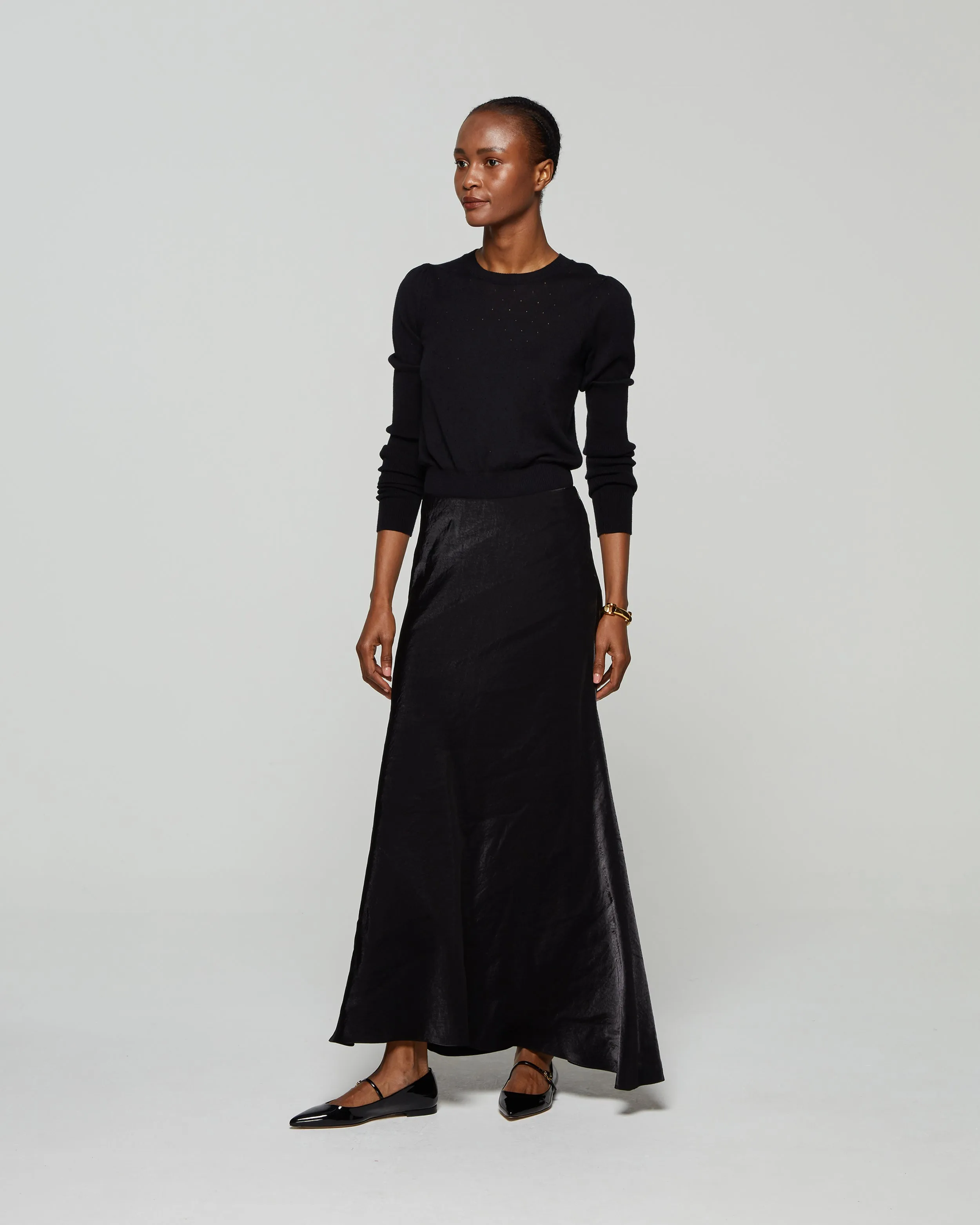 Bias Maxi Skirt - Black