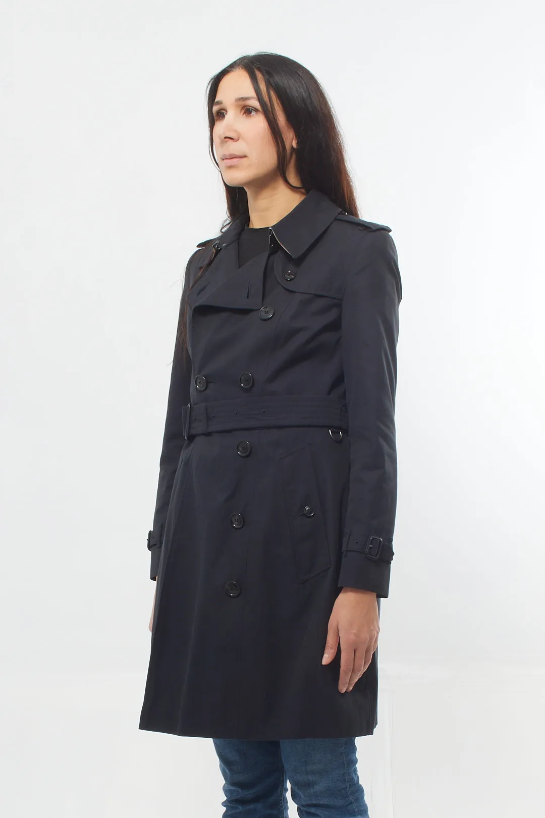Burberry Navy Blue Trench Coat - 6