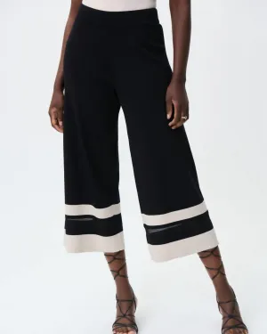 Crop Wide Leg Pants in Black/Moonstone | Black/Moonstone