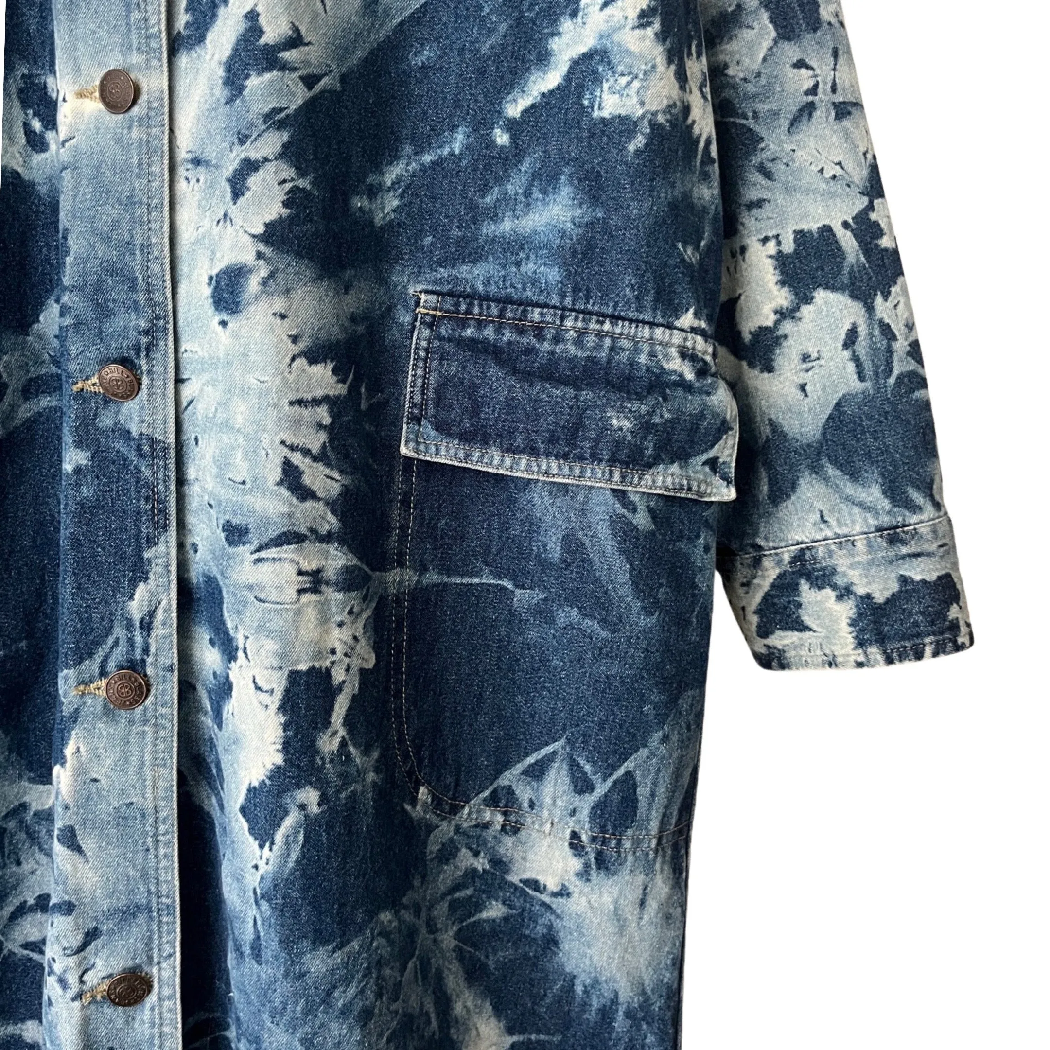 Denim Trench Coat in Seafarer / LARGE
