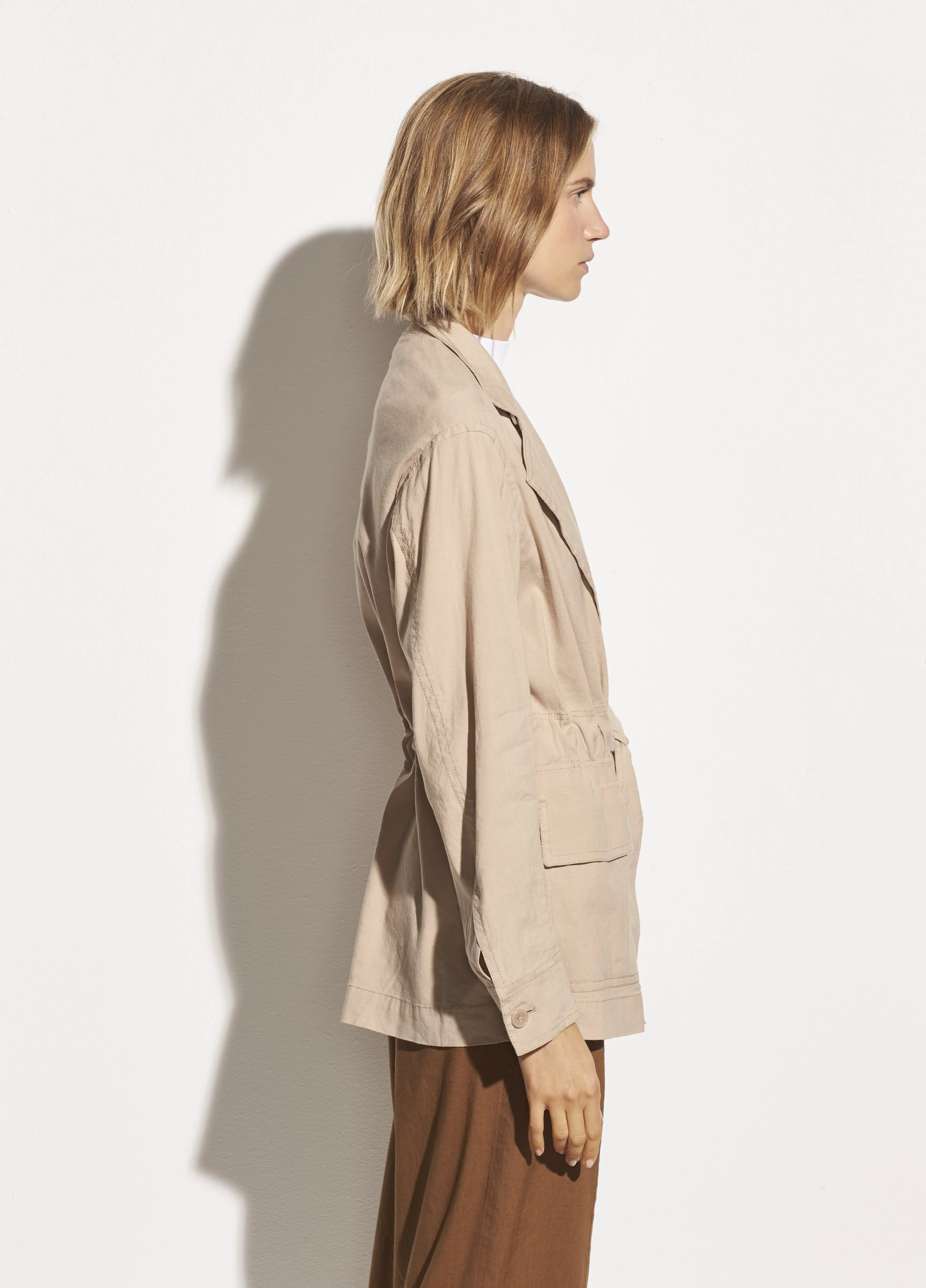 Drapey Linen Jacket in Oat