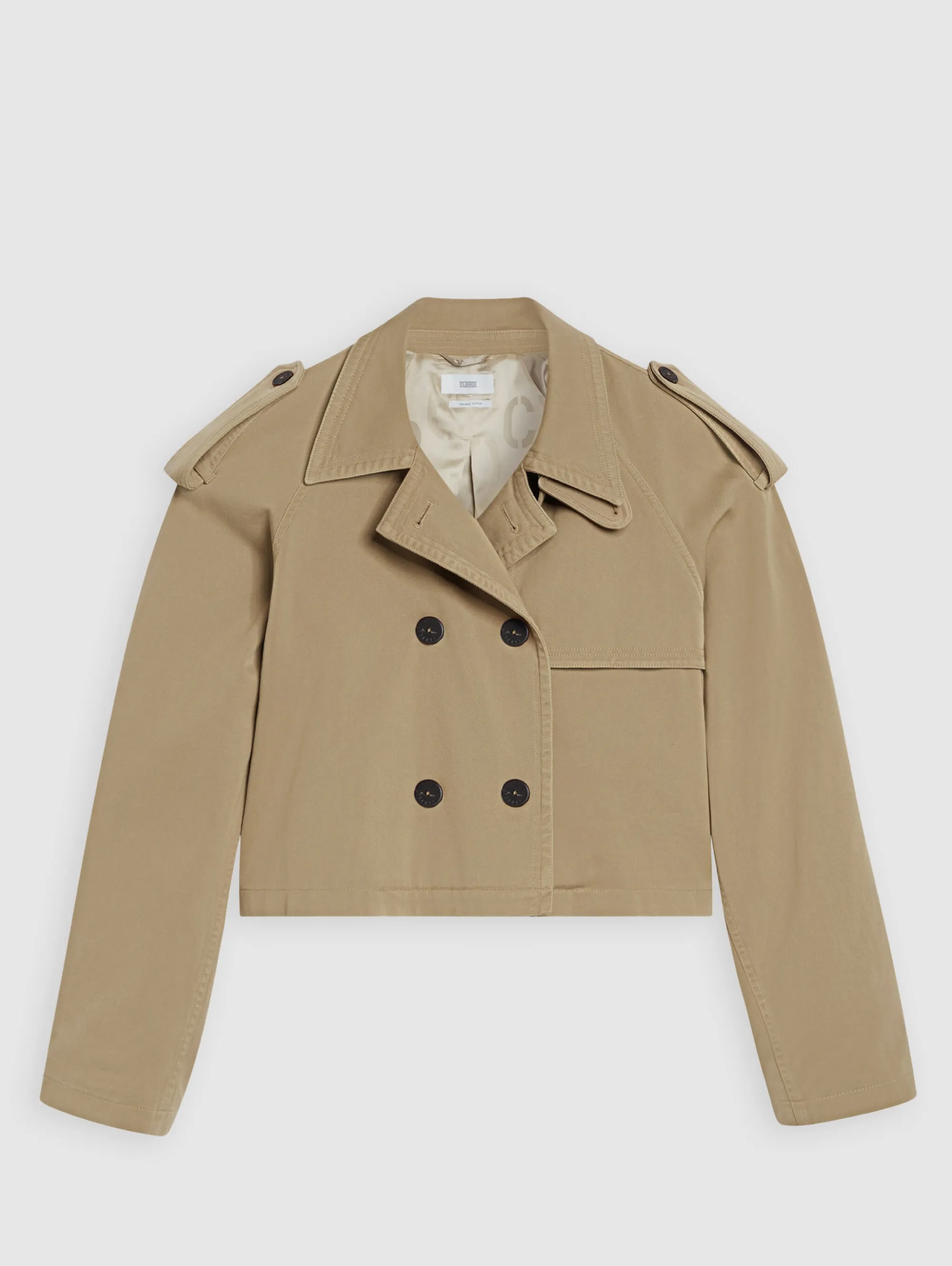 Giacca Corta Stile Trench Marrone