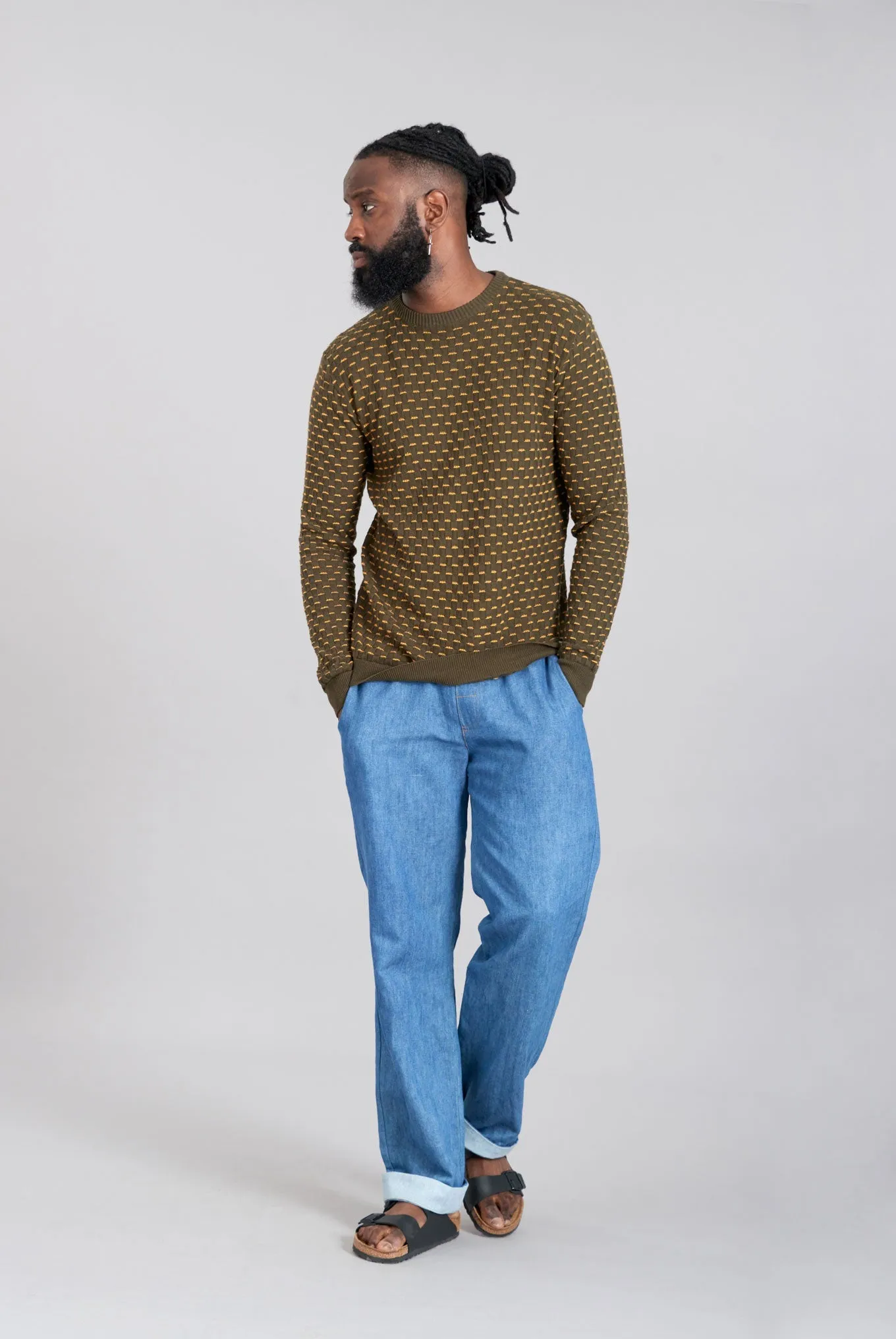 Hasan Linen Sweater Green