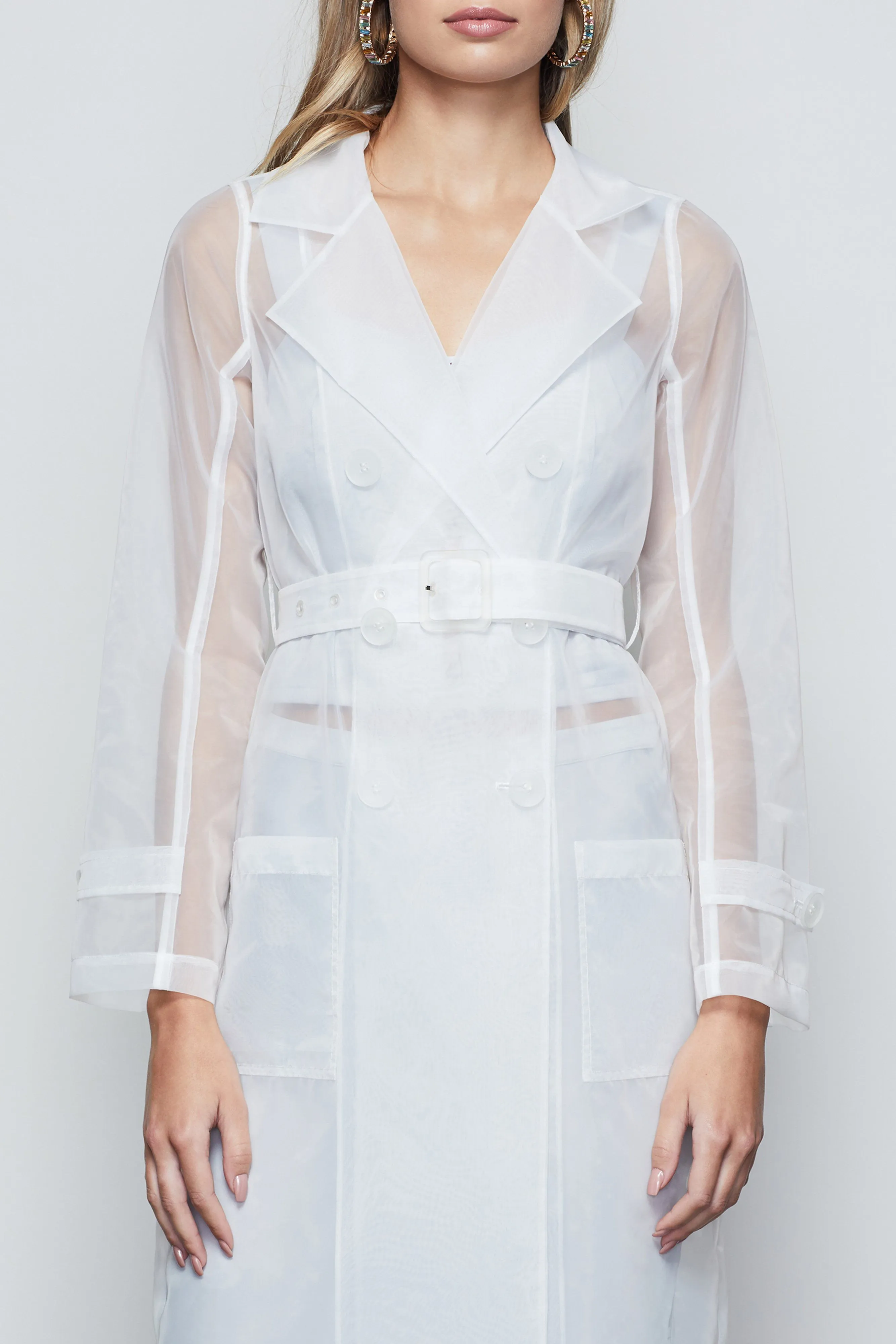 OFF DUTY ORGANZA TRENCH | WHITE001
