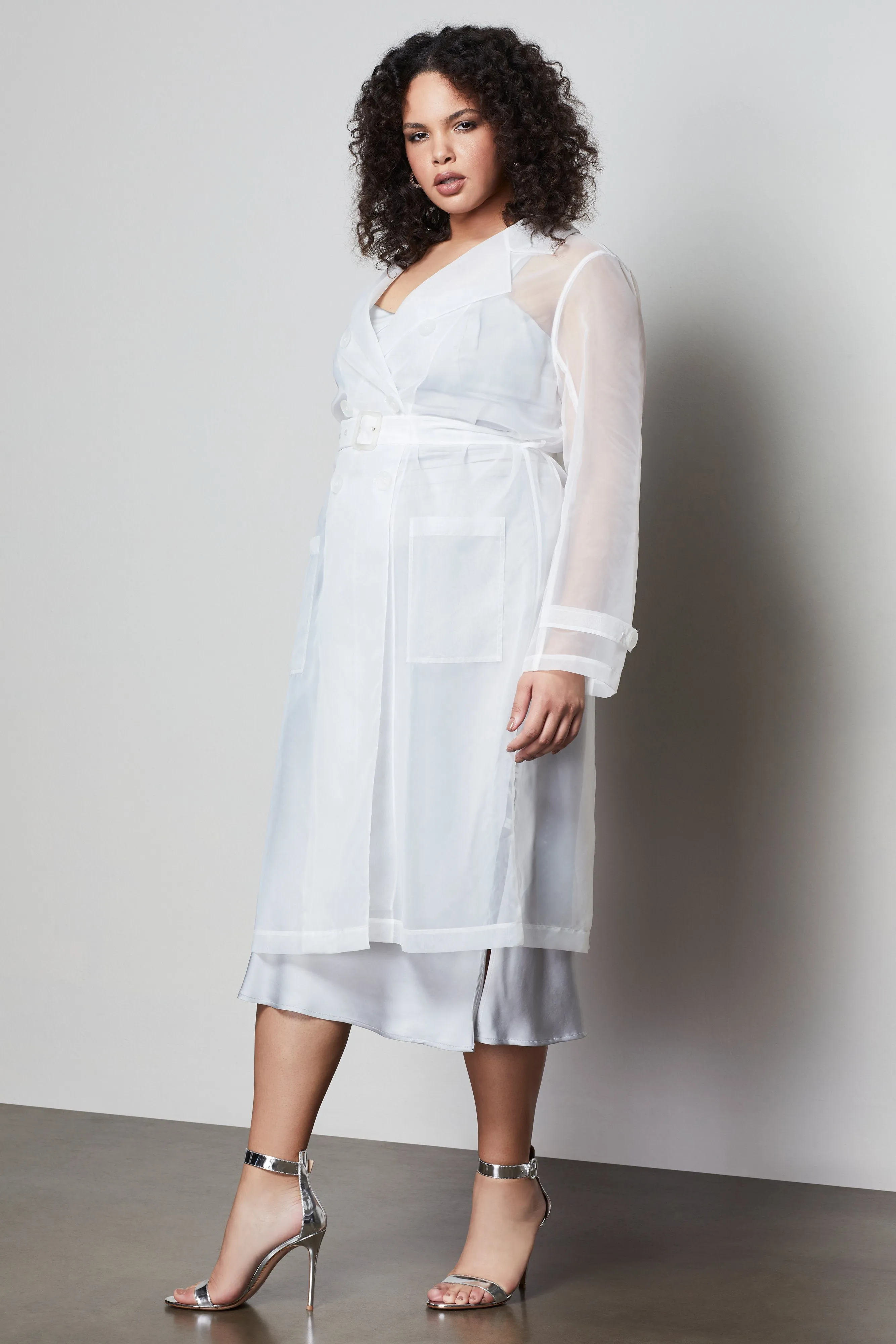 OFF DUTY ORGANZA TRENCH | WHITE001