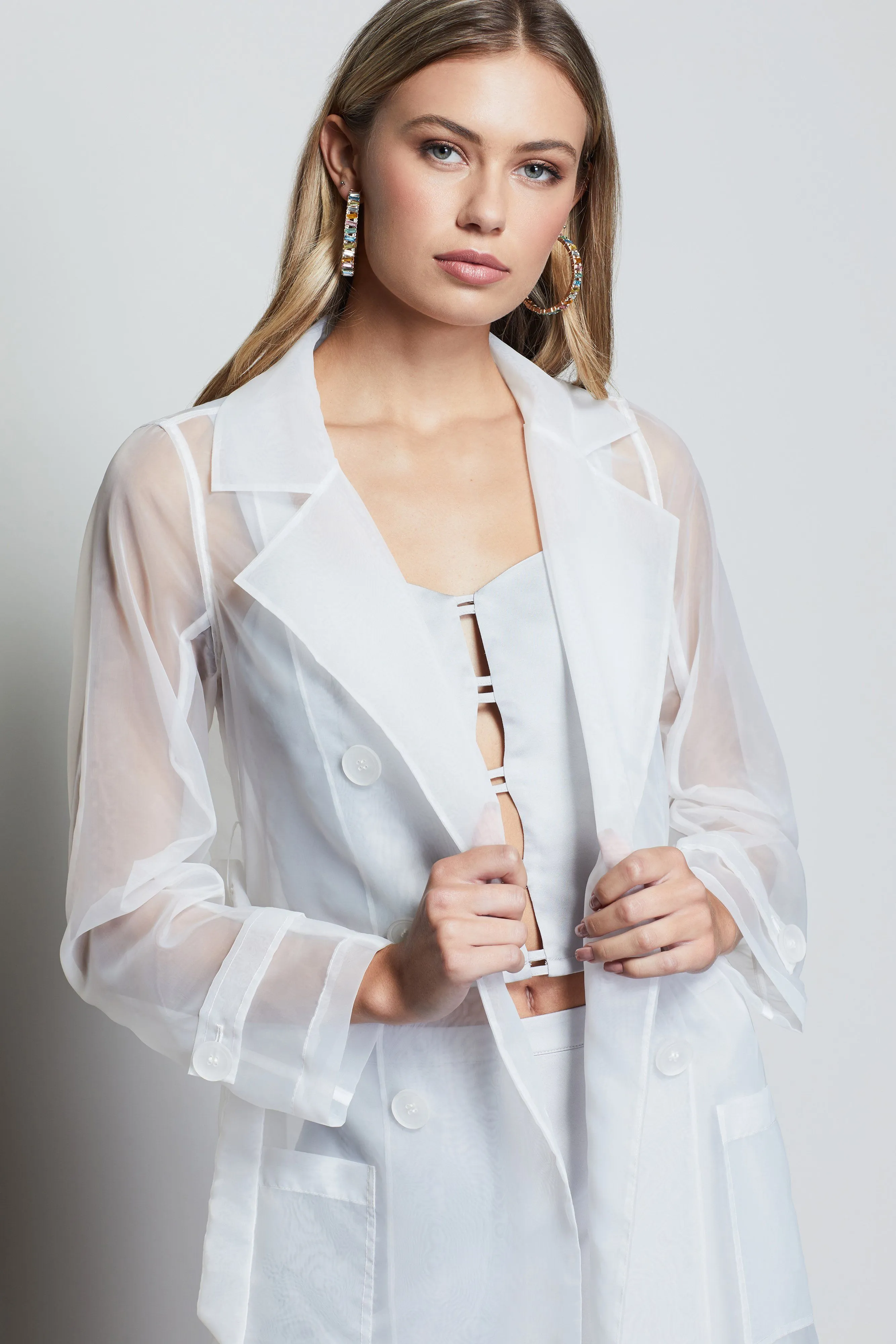 OFF DUTY ORGANZA TRENCH | WHITE001