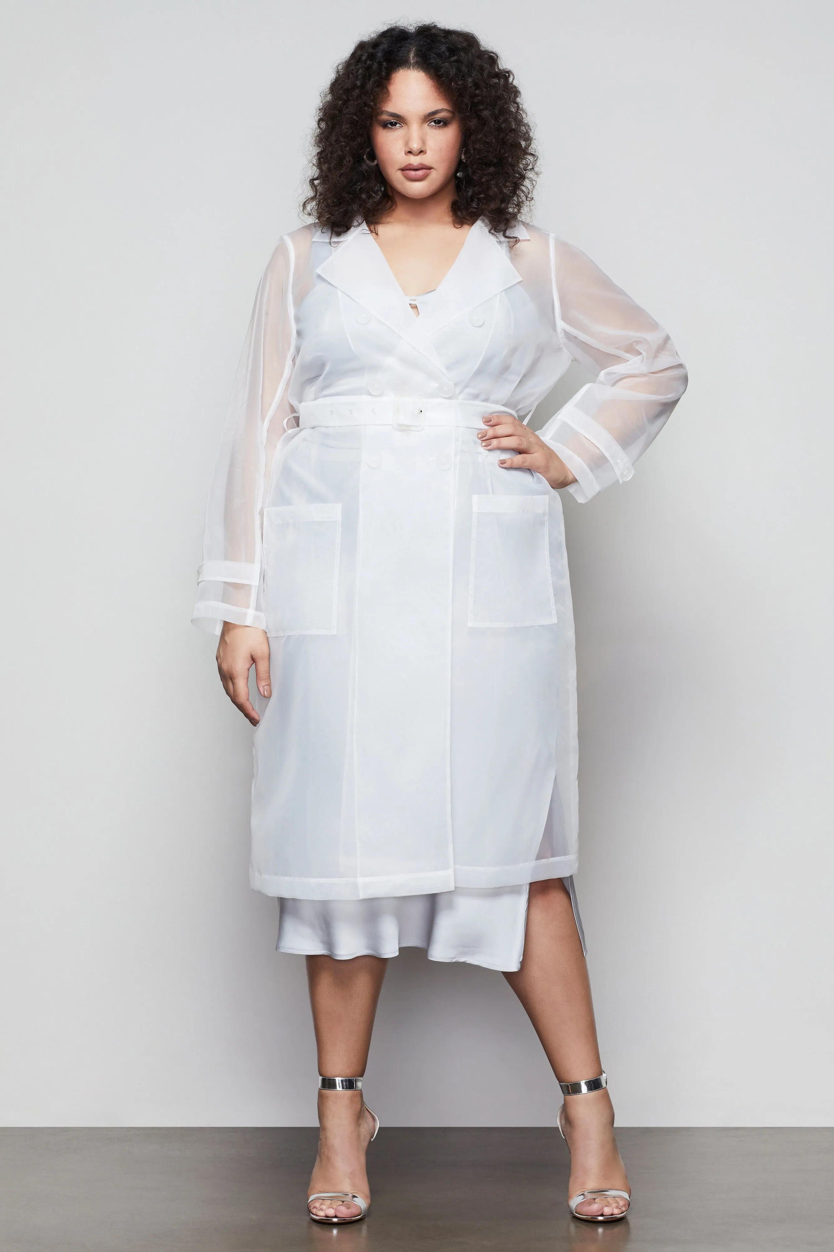 OFF DUTY ORGANZA TRENCH | WHITE001