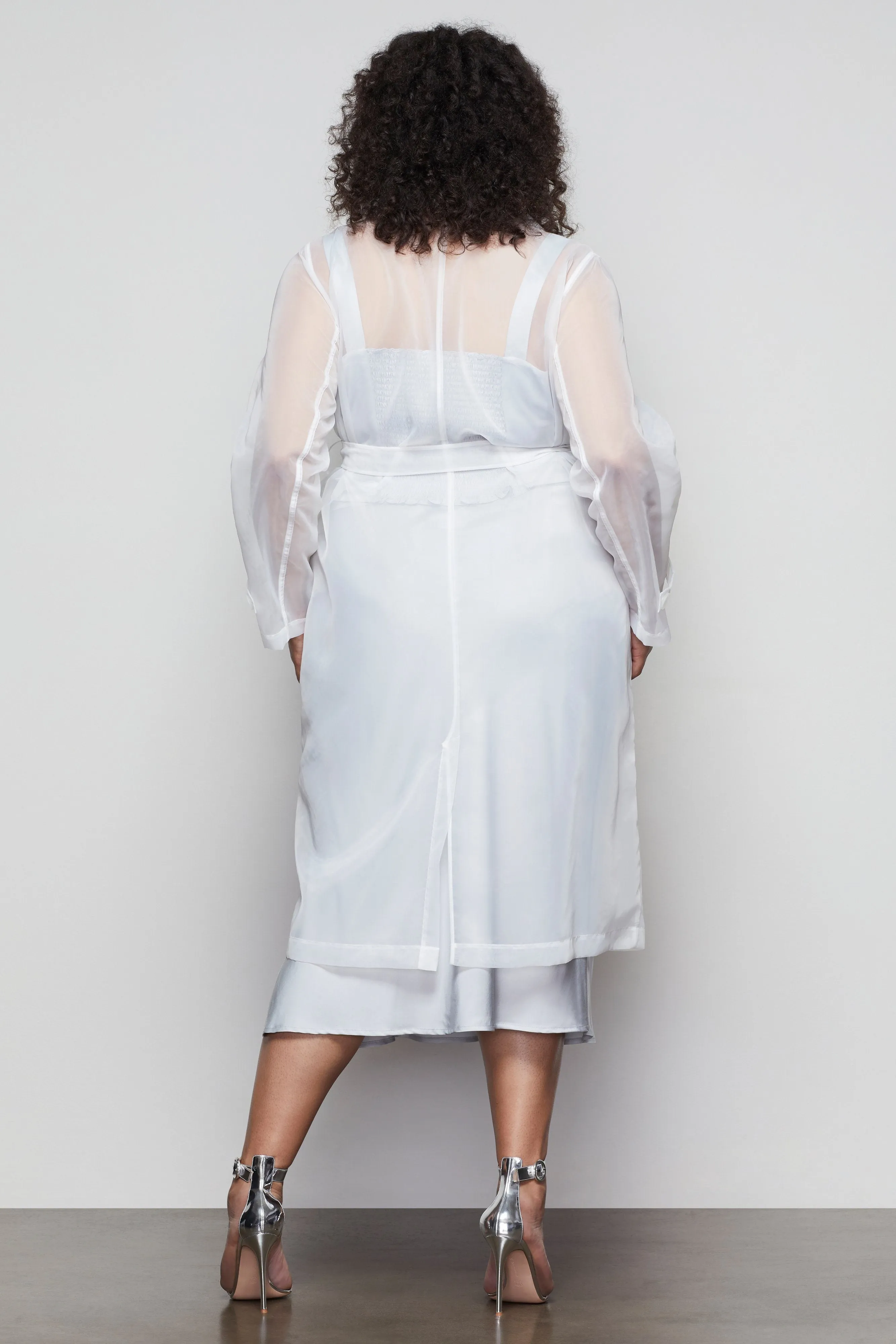 OFF DUTY ORGANZA TRENCH | WHITE001