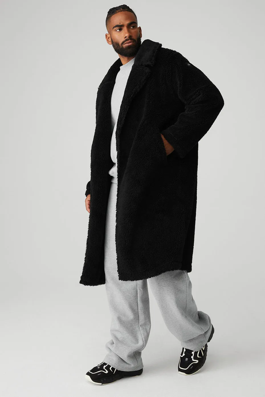 Oversized Sherpa Trench - Black