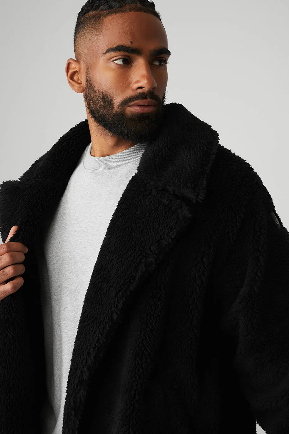 Oversized Sherpa Trench - Black