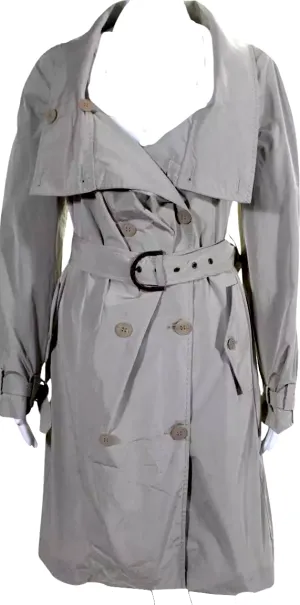 Stella McCartney UK. Beige Long Sleeve Double Breasted Trench Jacket
