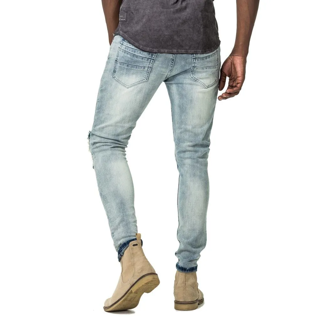 Trench Biker Skinny Jeans - Bleach