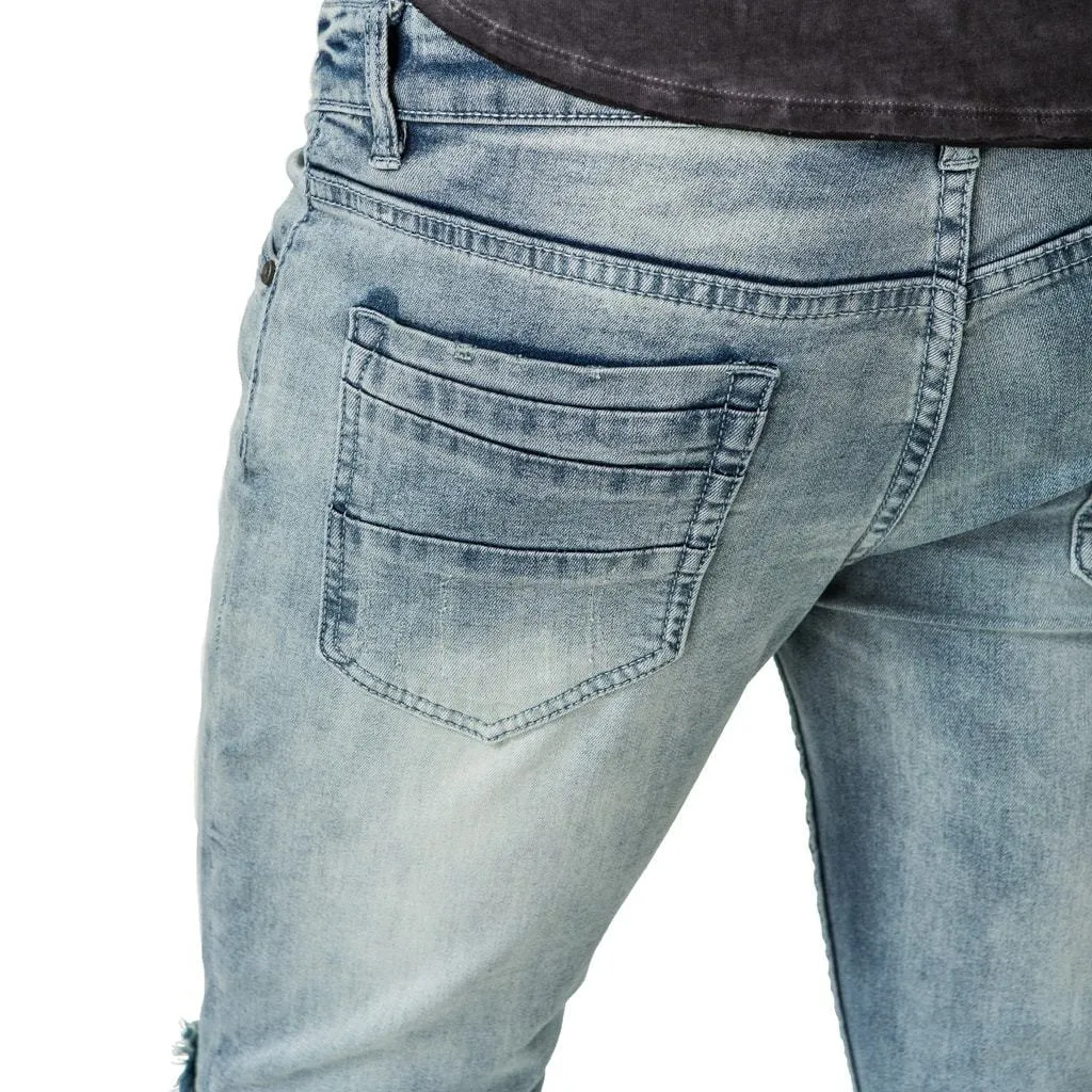 Trench Biker Skinny Jeans - Bleach
