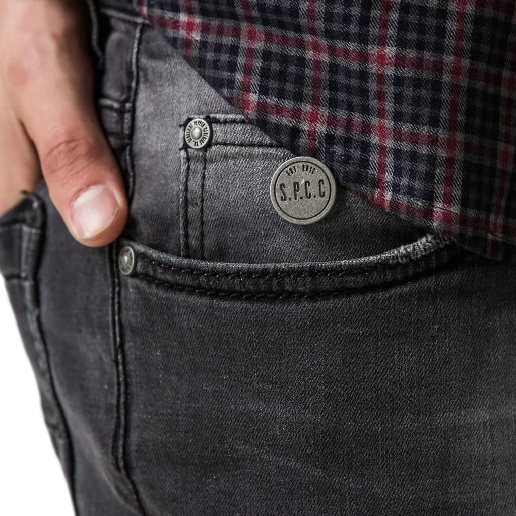Trench Biker Skinny Jeans - Mid Black