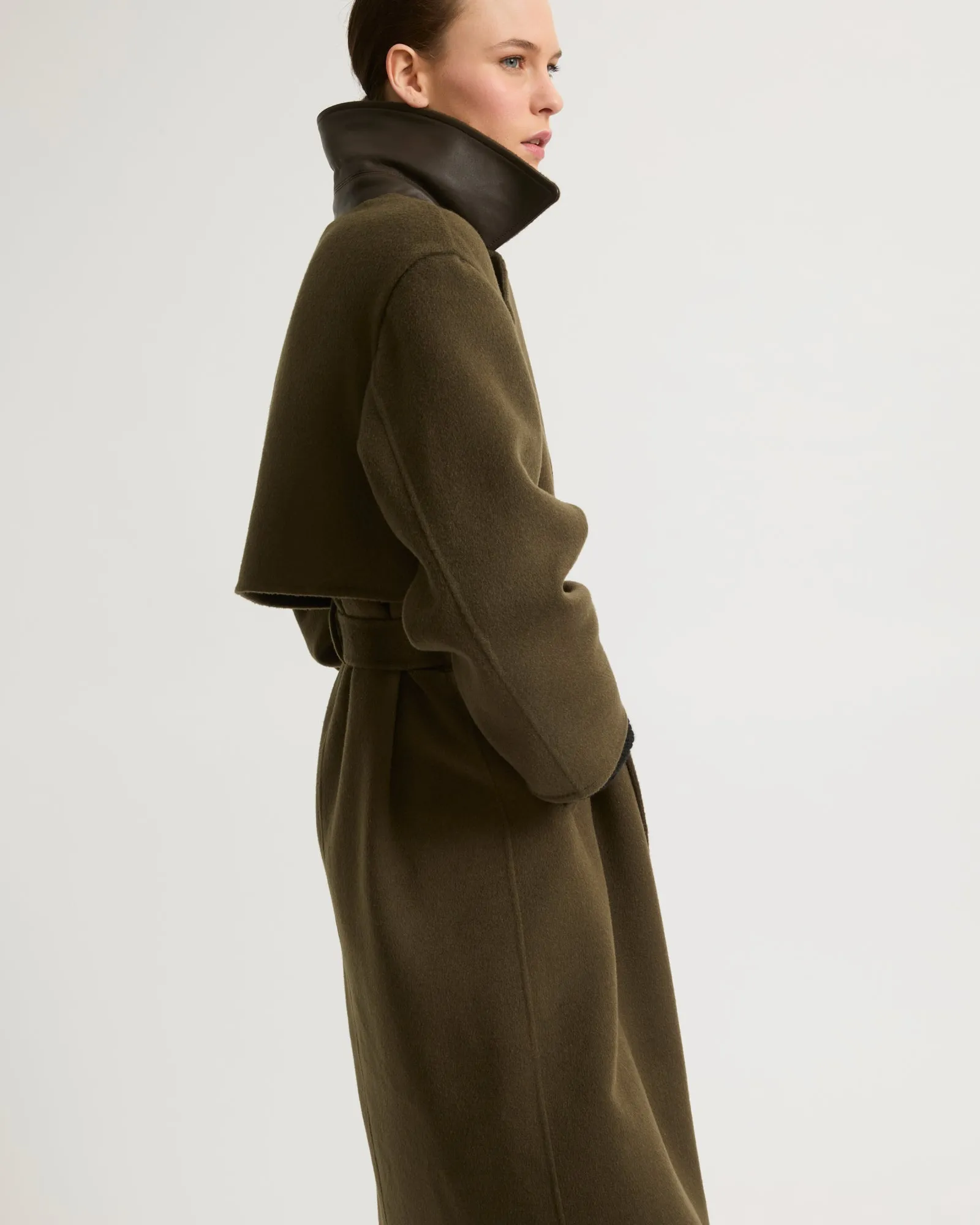 Trench long en lainage cachemire
