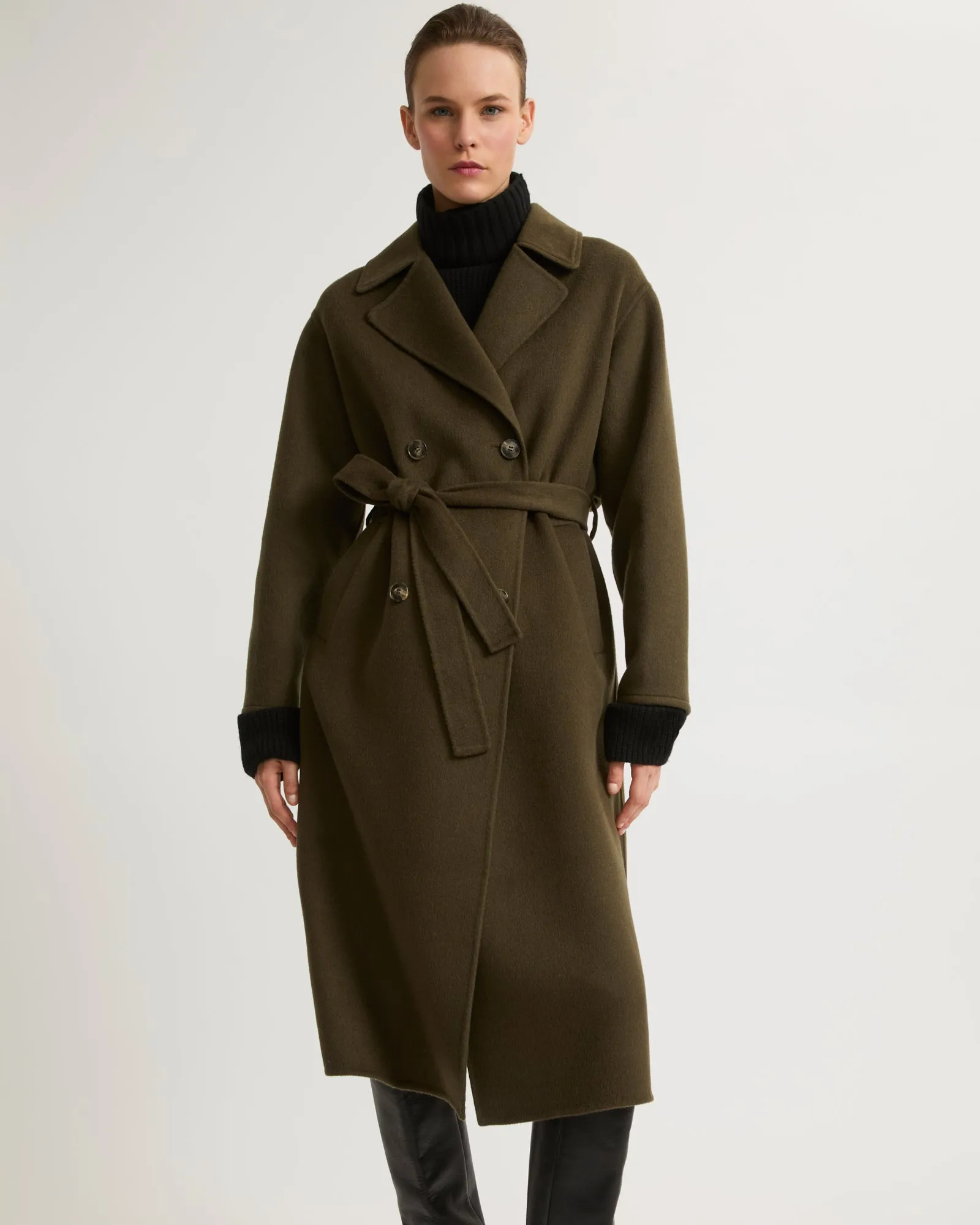 Trench long en lainage cachemire