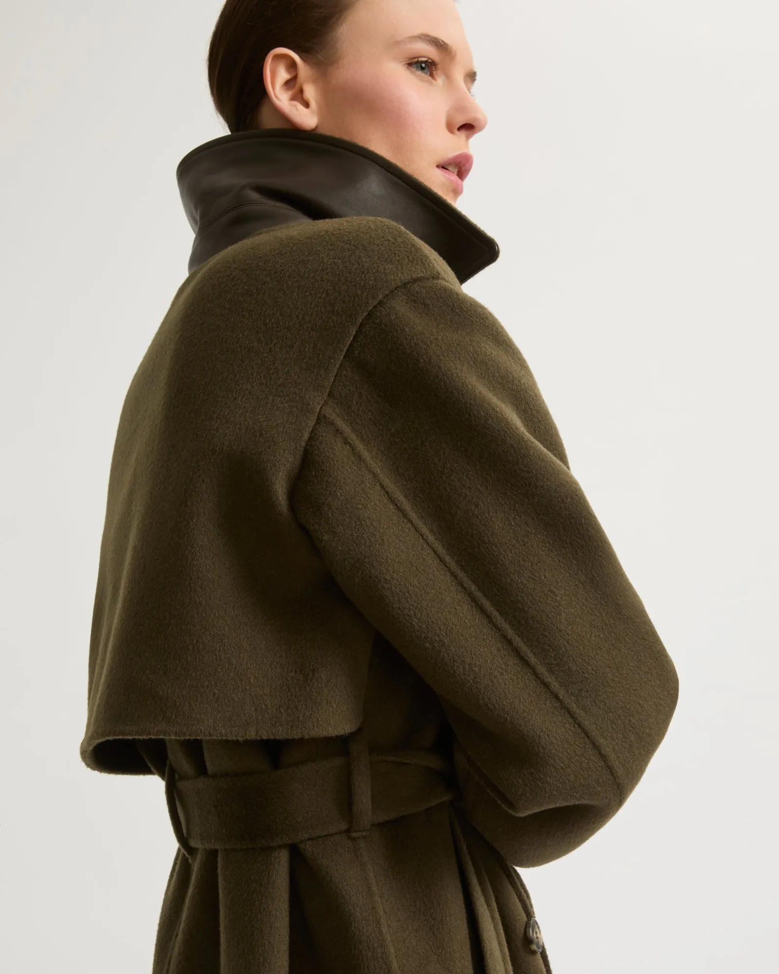 Trench long en lainage cachemire