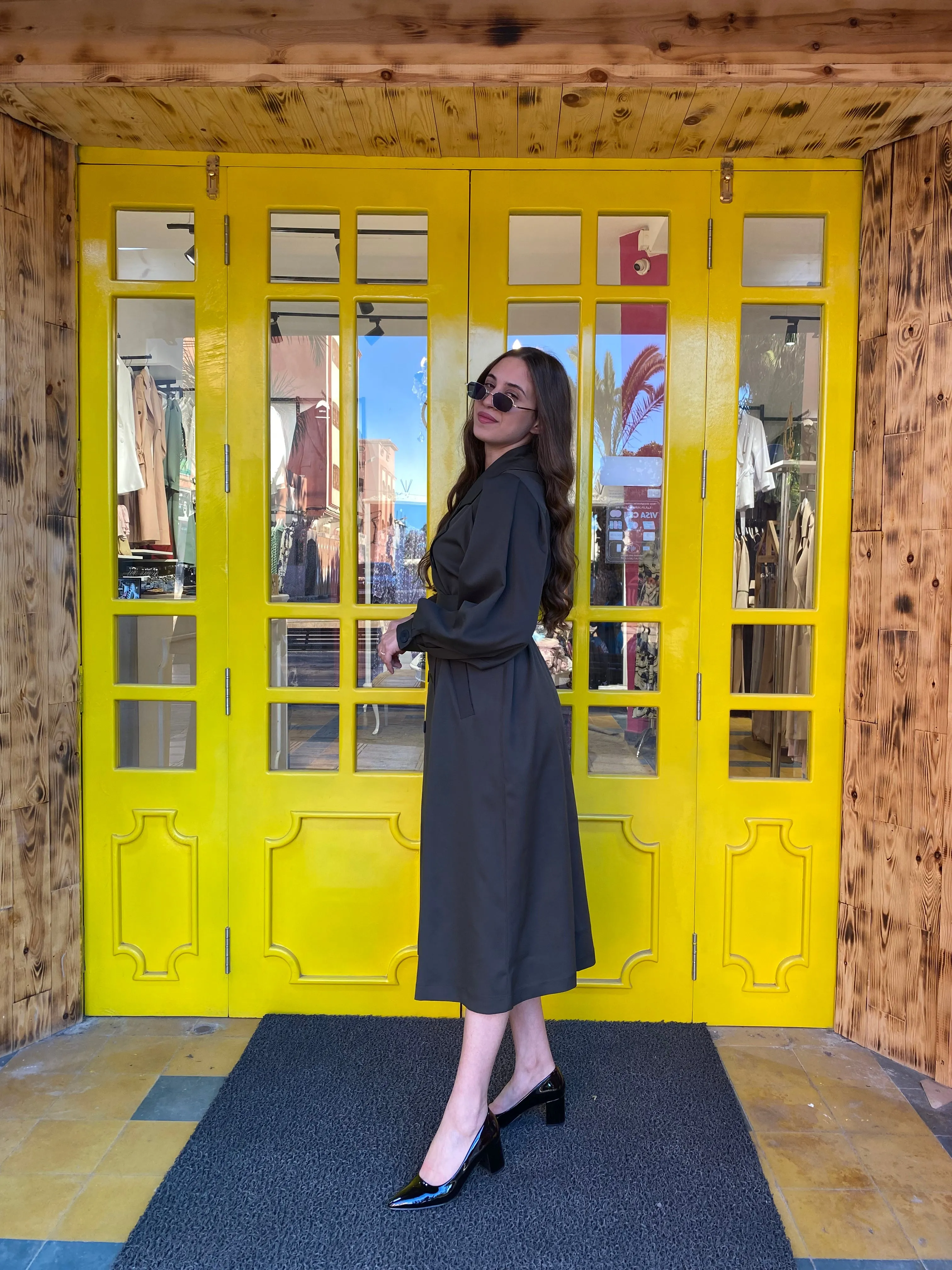 Trench long en vert empire