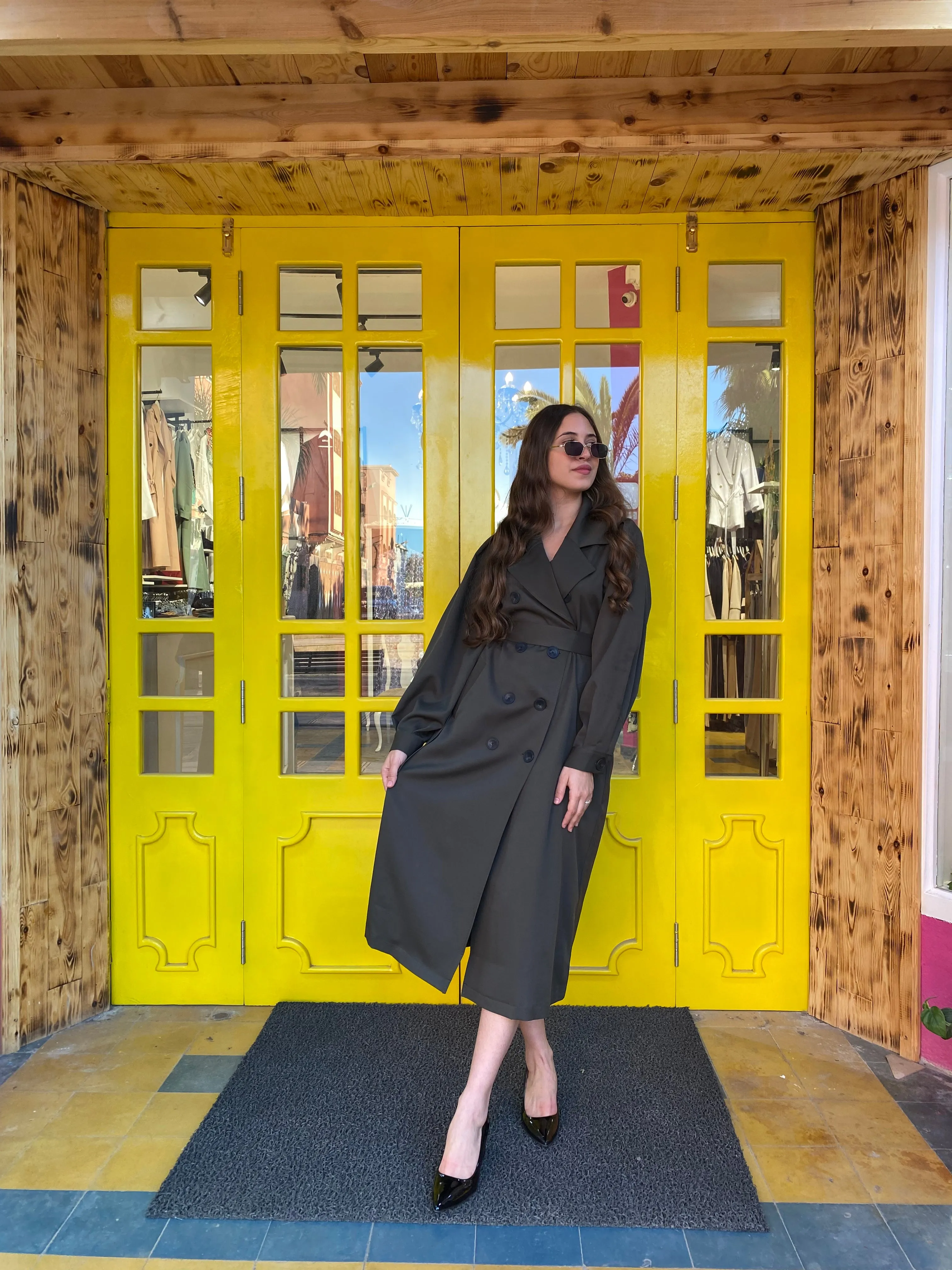 Trench long en vert empire