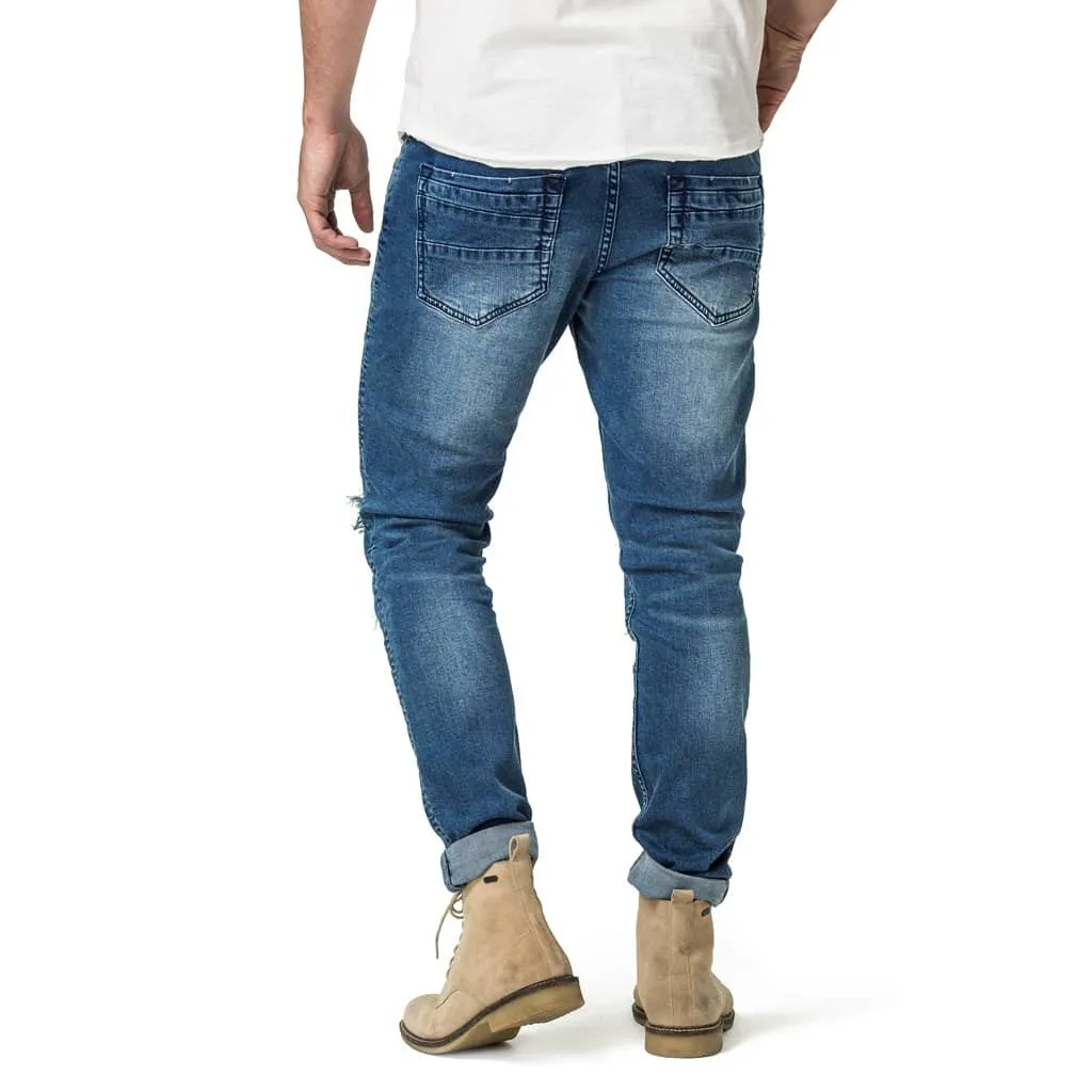 Trench Skinny Denim Jeans - Mid Indigo