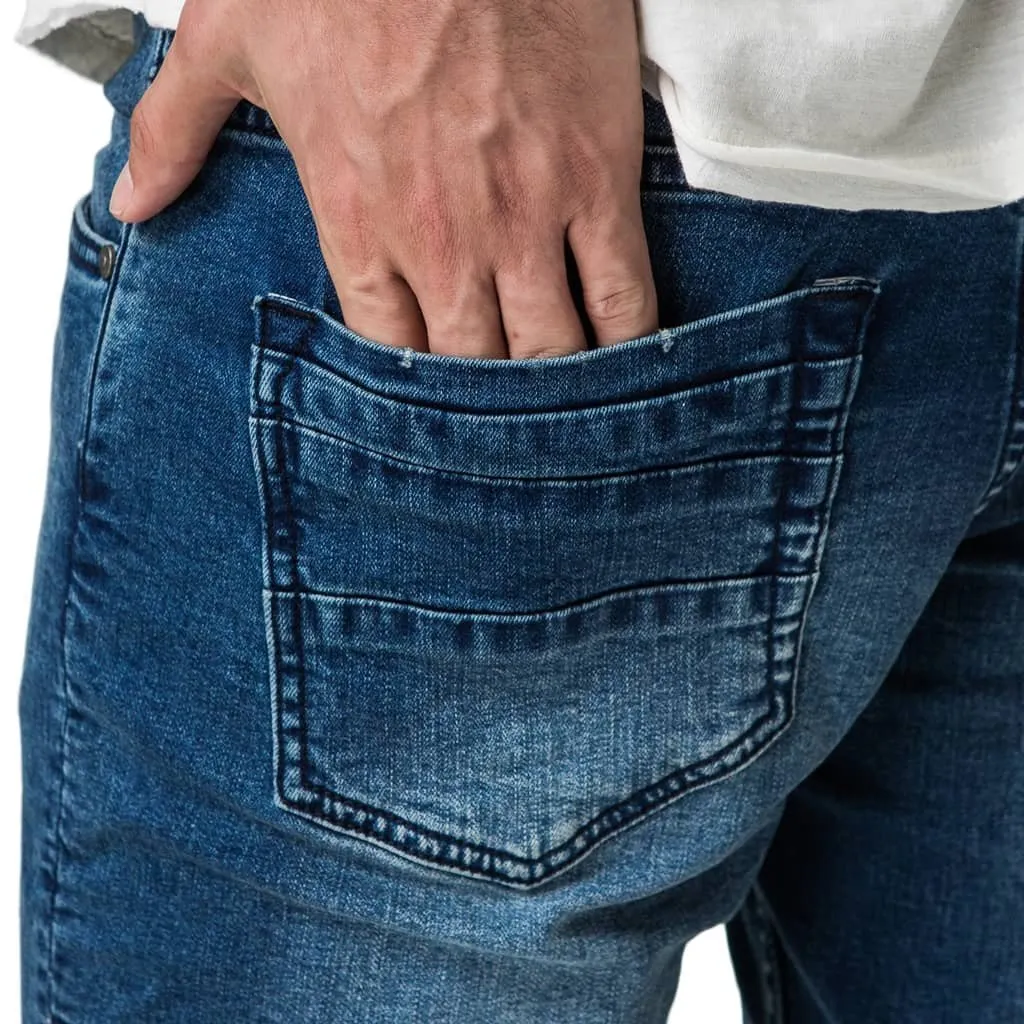 Trench Skinny Denim Jeans - Mid Indigo
