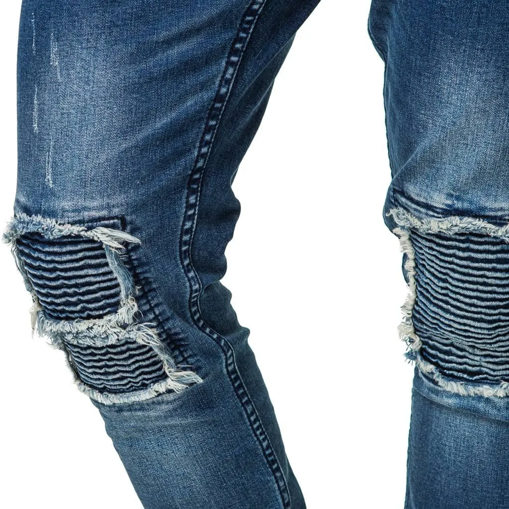 Trench Skinny Denim Jeans - Mid Indigo