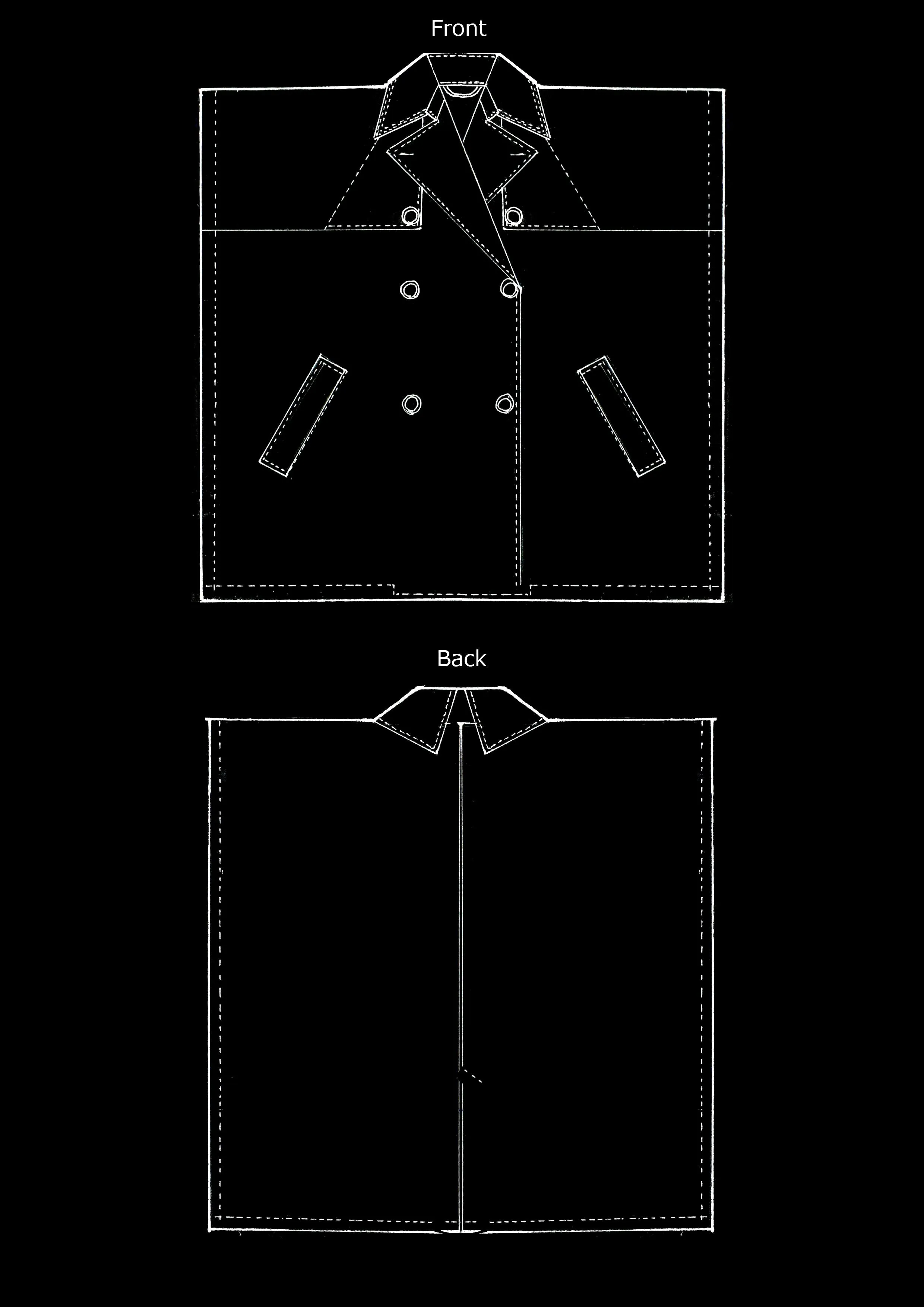 Virgin Wool Trench Cape / Black