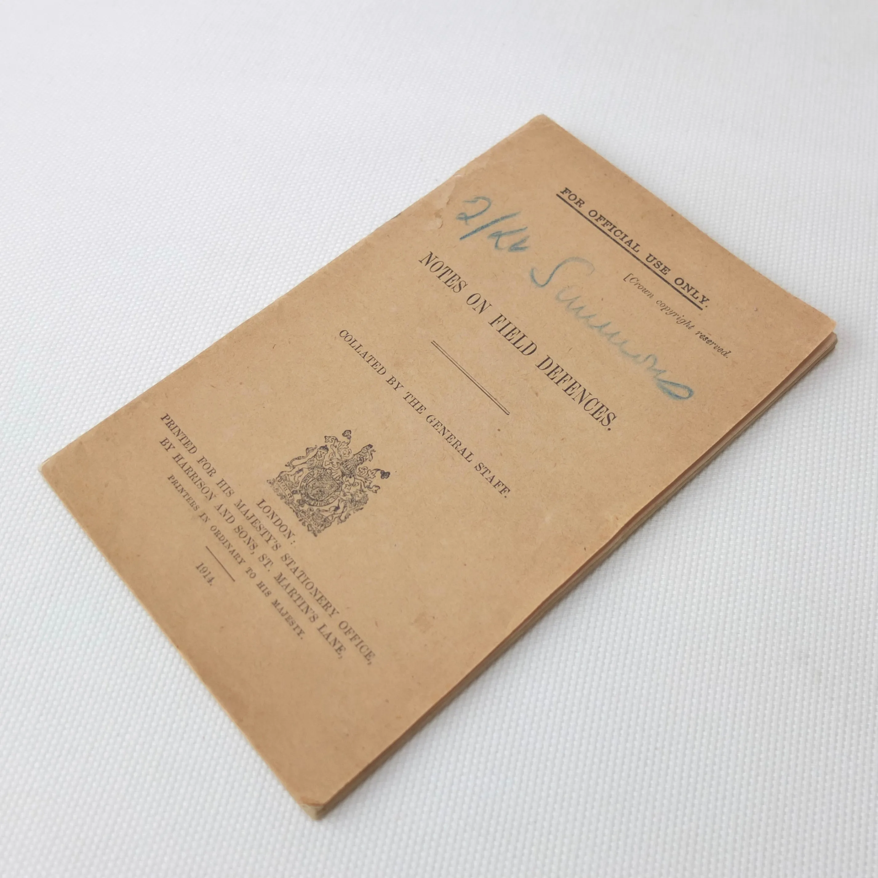 WW1 Notes on Field Defences (1914)