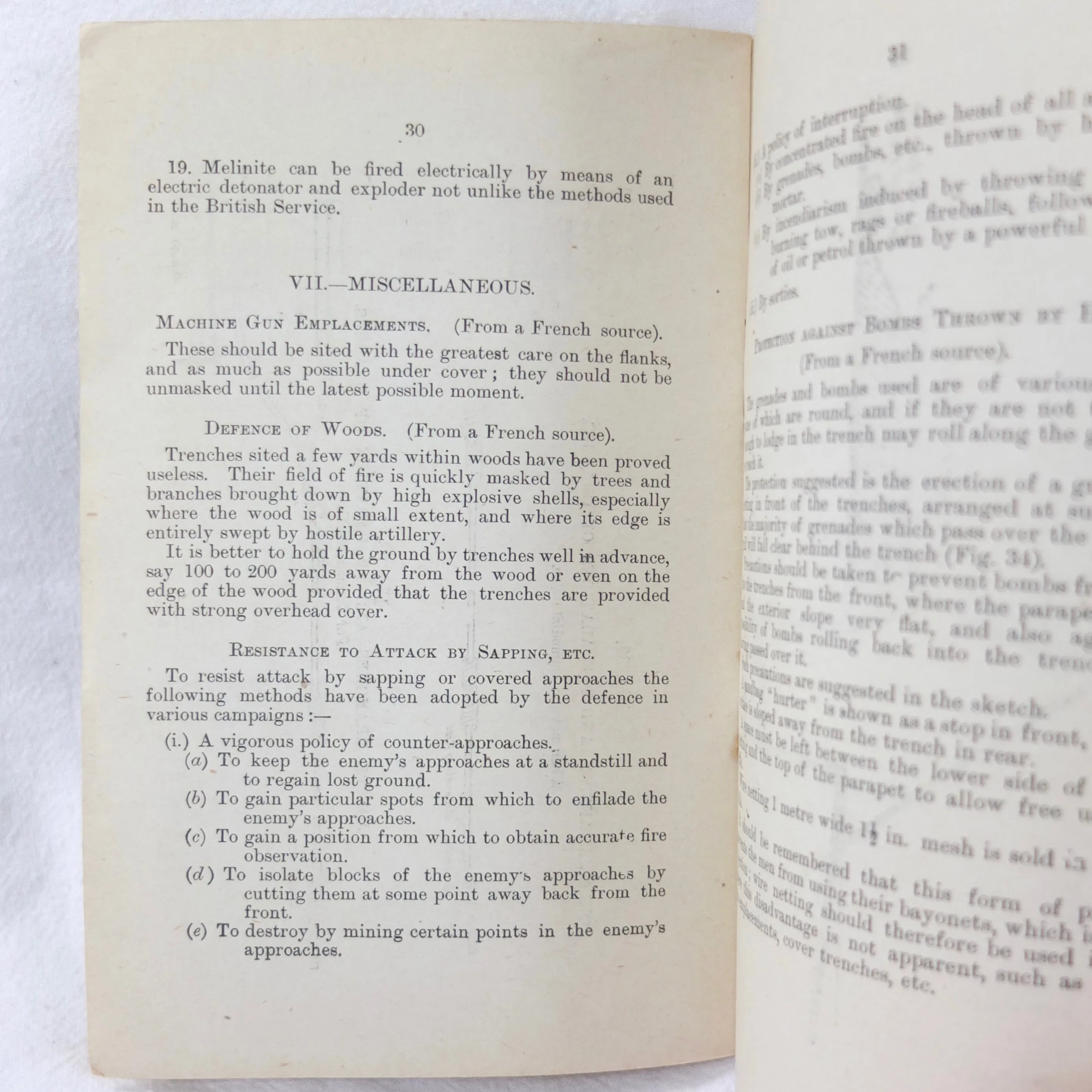 WW1 Notes on Field Defences (1914)